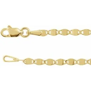 14K Yellow 2.7 mm Mirror Link 20" Chain