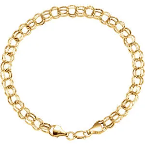 14K Yellow 7.9 mm Double Link Charm 7.25" Bracelet