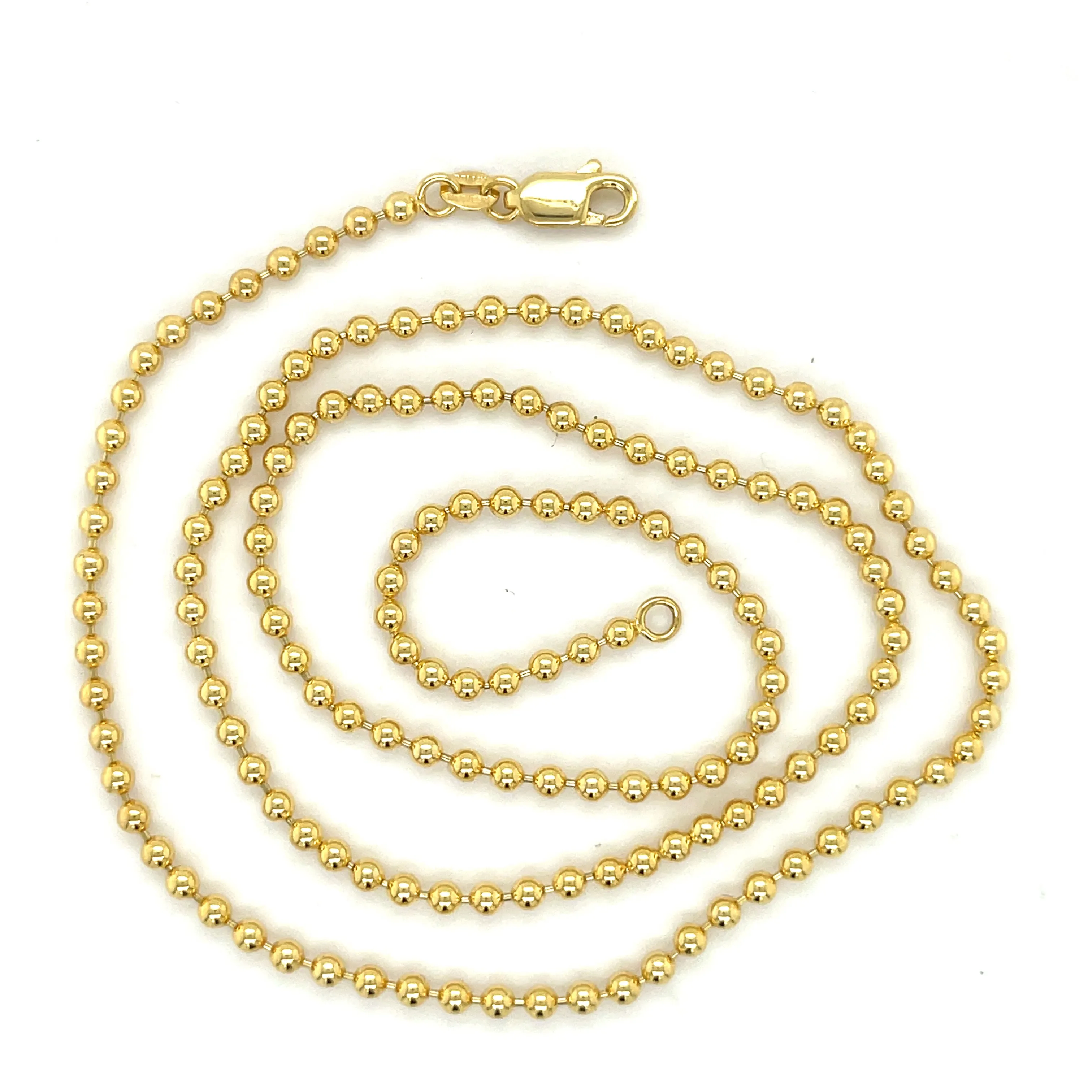 14K Yellow Gold 2.5mm Ball Chain