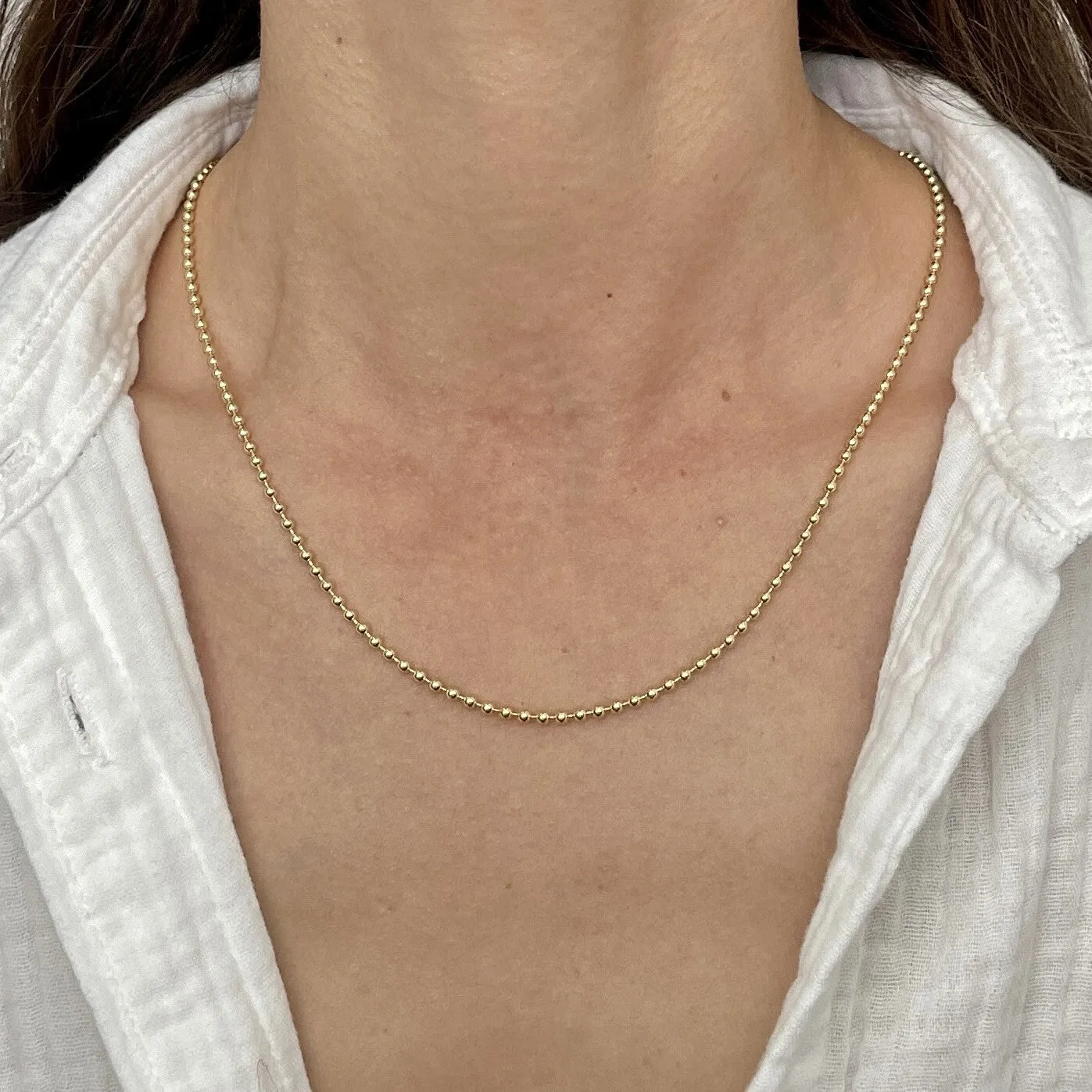 14K Yellow Gold 2.5mm Ball Chain