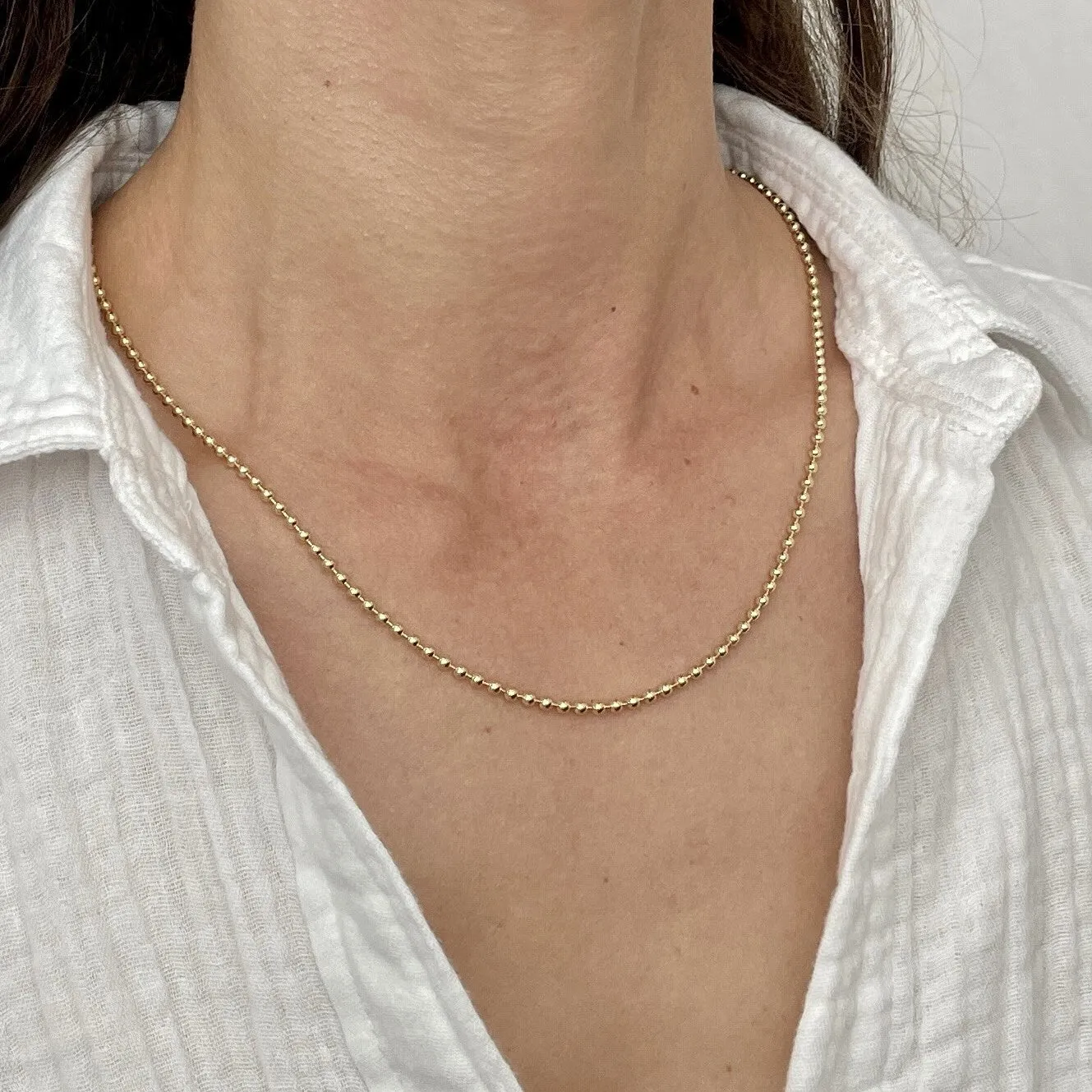 14K Yellow Gold 2.5mm Ball Chain