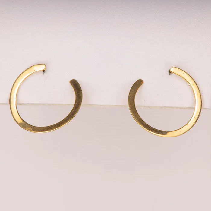 14K Yellow Gold Circular Earrings