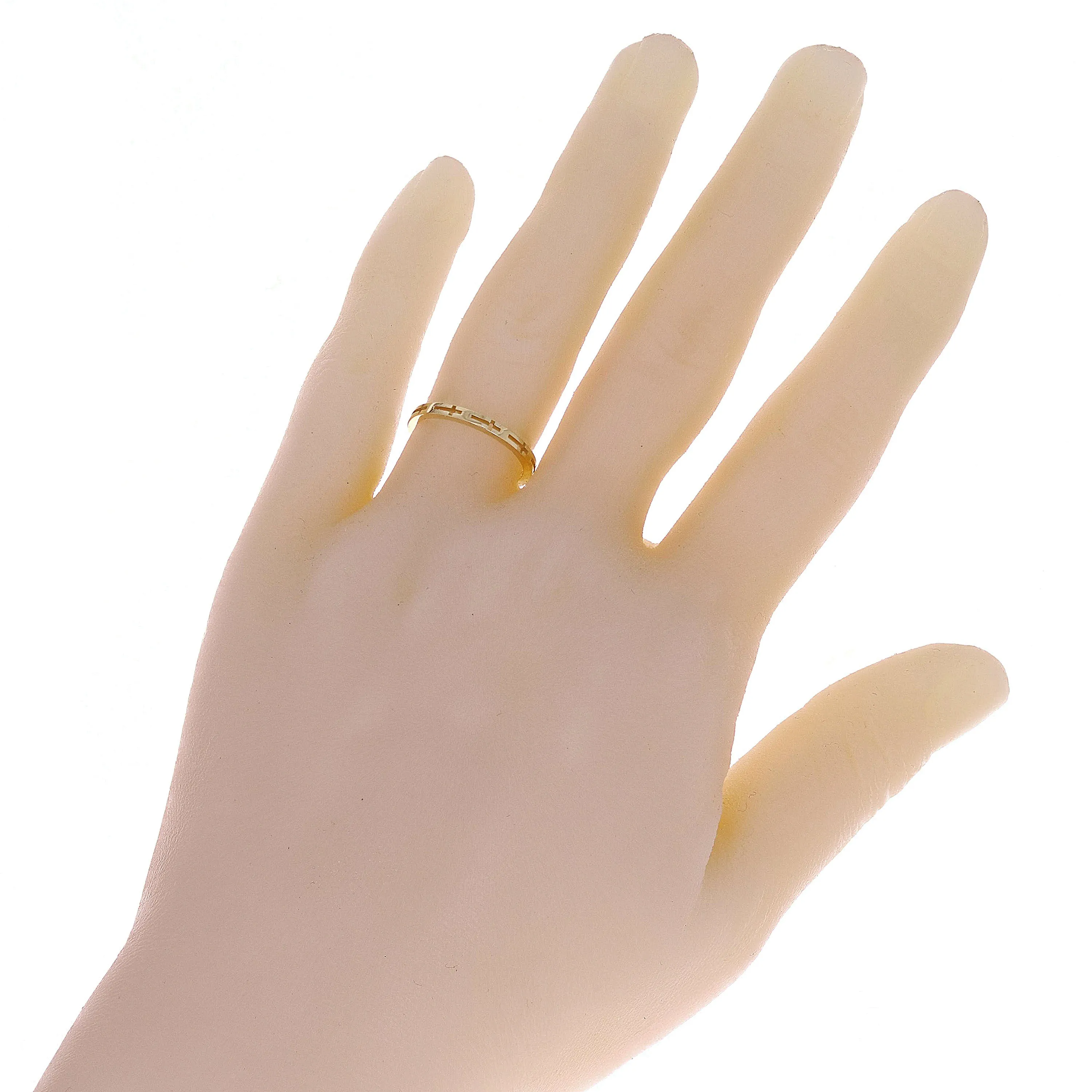 14k Yellow Gold Cutout Cross Ring Band Size 5.5 - 2mm 1.3 grams