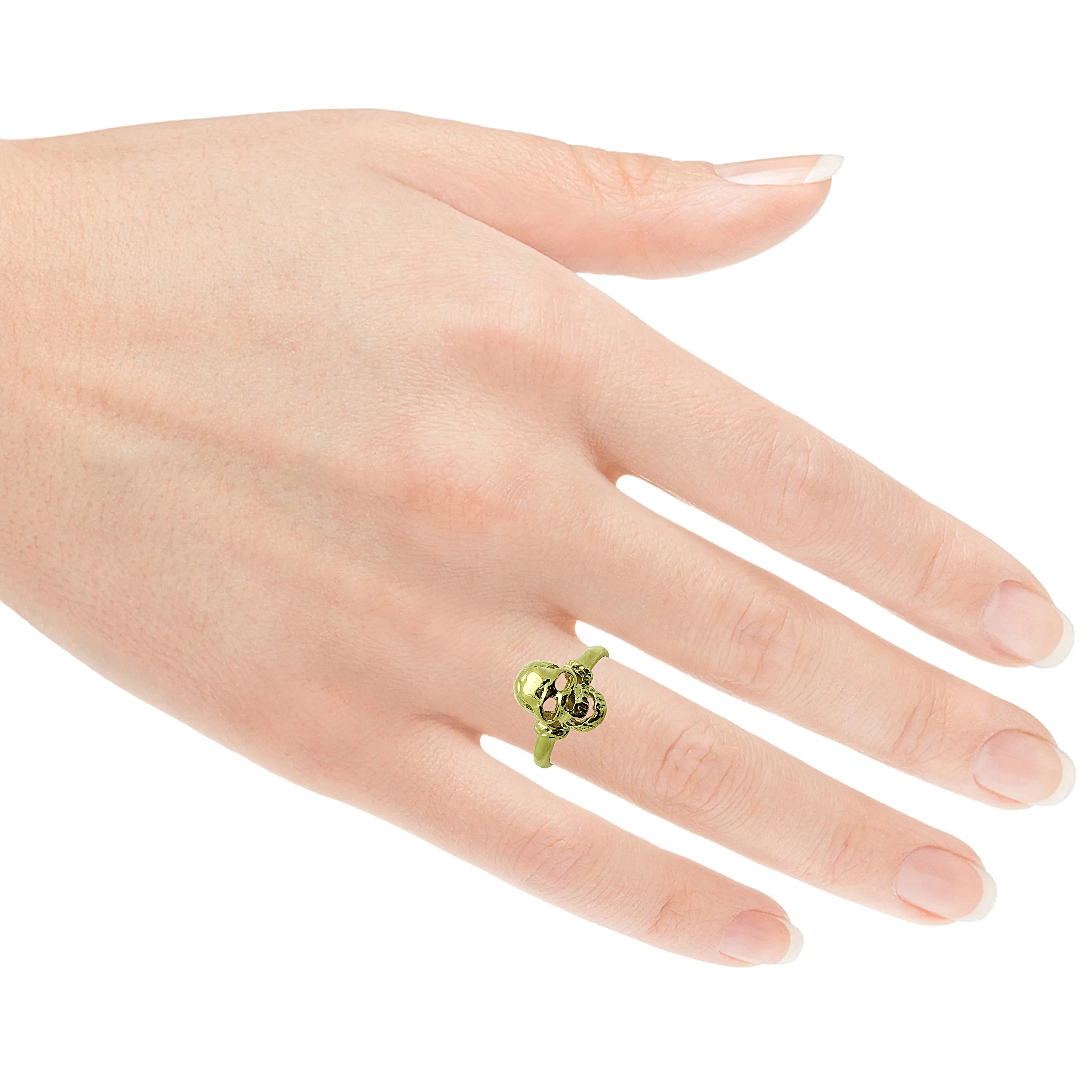14k Yellow Gold Solid Skull Ring Sizes 7-13
