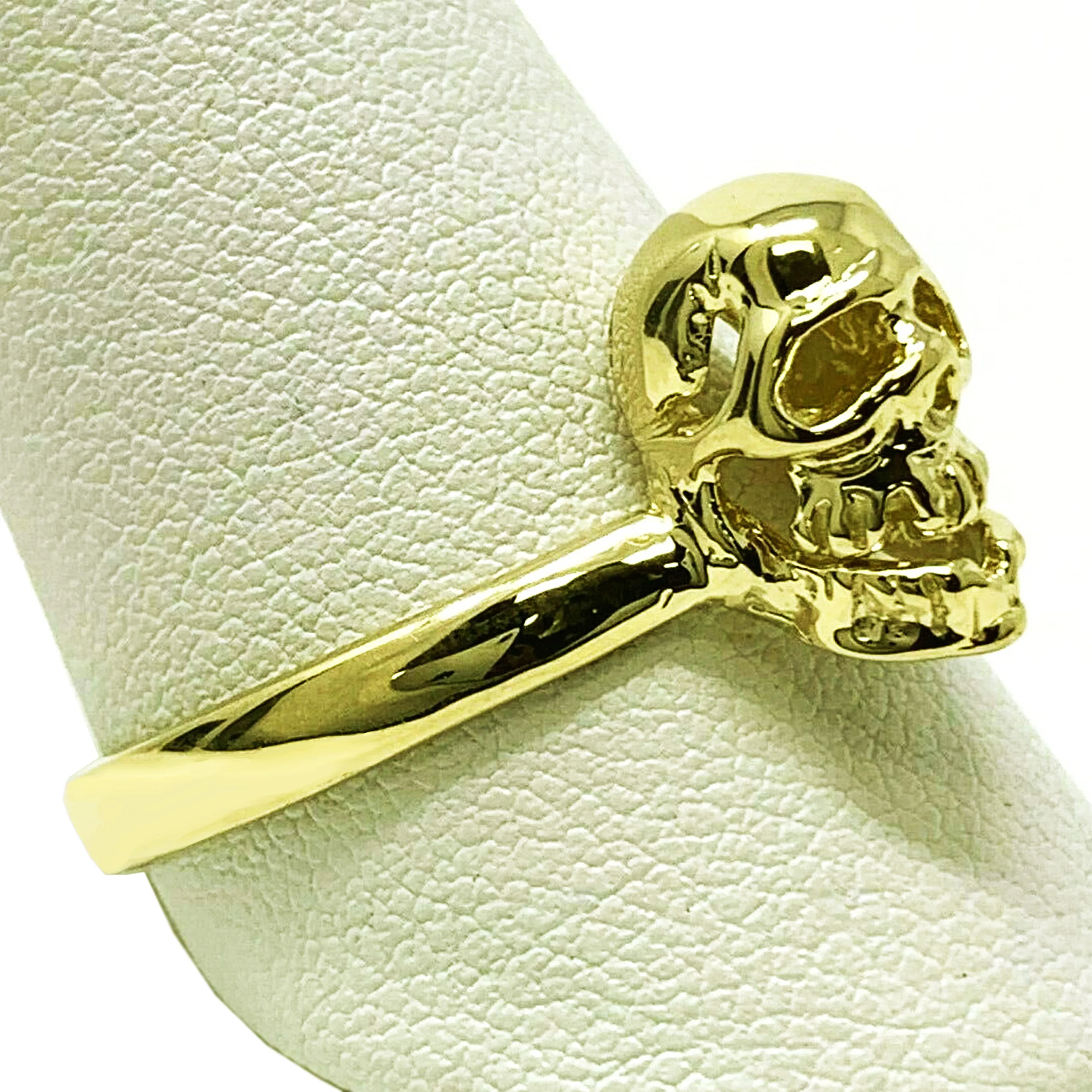 14k Yellow Gold Solid Skull Ring Sizes 7-13