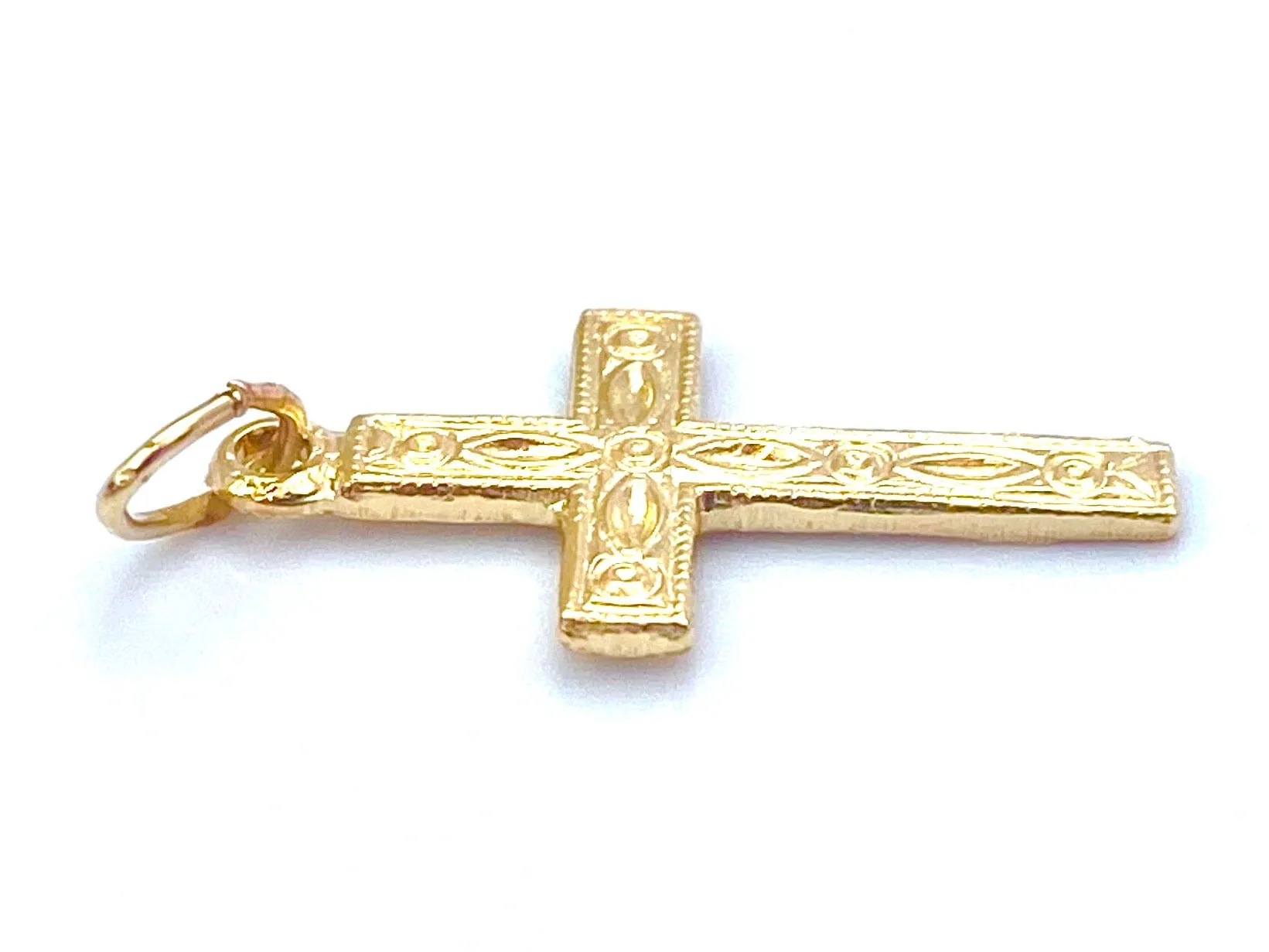 14KGF Cross Charm , Sku#1211-C