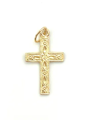 14KGF Cross Charm , Sku#1211-C