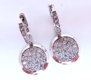 1.50ct natural diamonds dangle earrings 14kt circle dangles