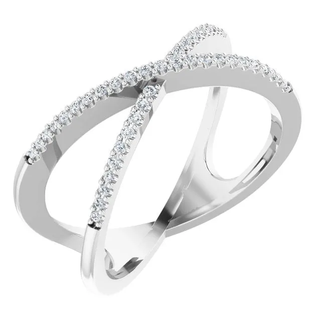 1/6 CTW Natural Diamond Criss Cross Diamond Ring