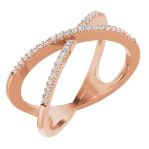 1/6 CTW Natural Diamond Criss Cross Diamond Ring