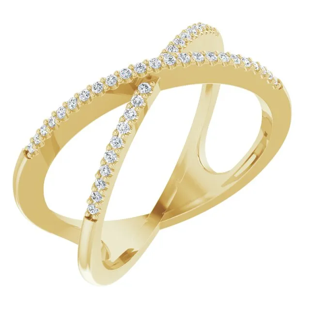 1/6 CTW Natural Diamond Criss Cross Diamond Ring