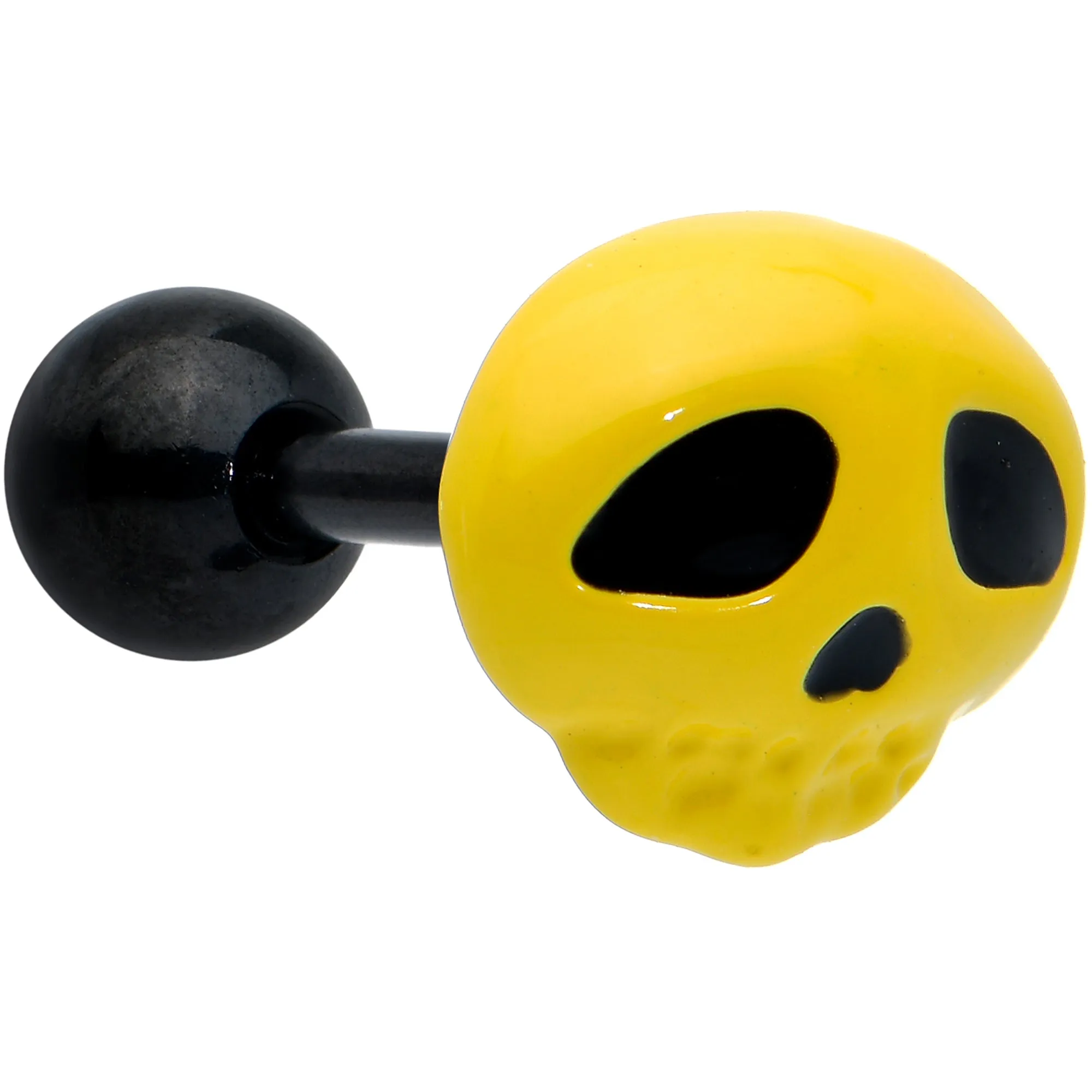 16 Gauge 1/4 Black Skull Pumpkin Cartilage Tragus Earring Set of 3