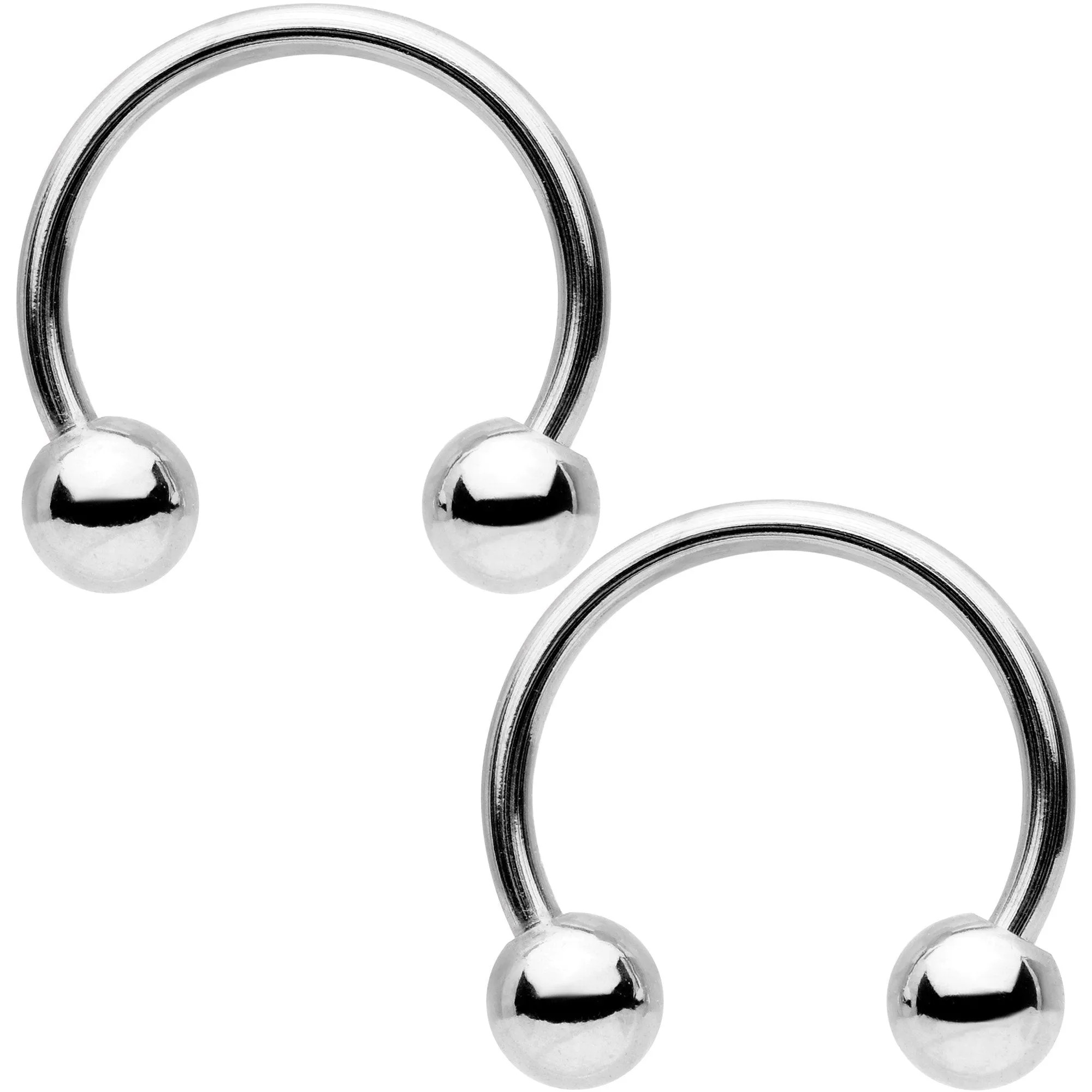 16 Gauge 3/8 Rainbow Black Gold Tone PVD Pack Set of 8 Horseshoe Barbells