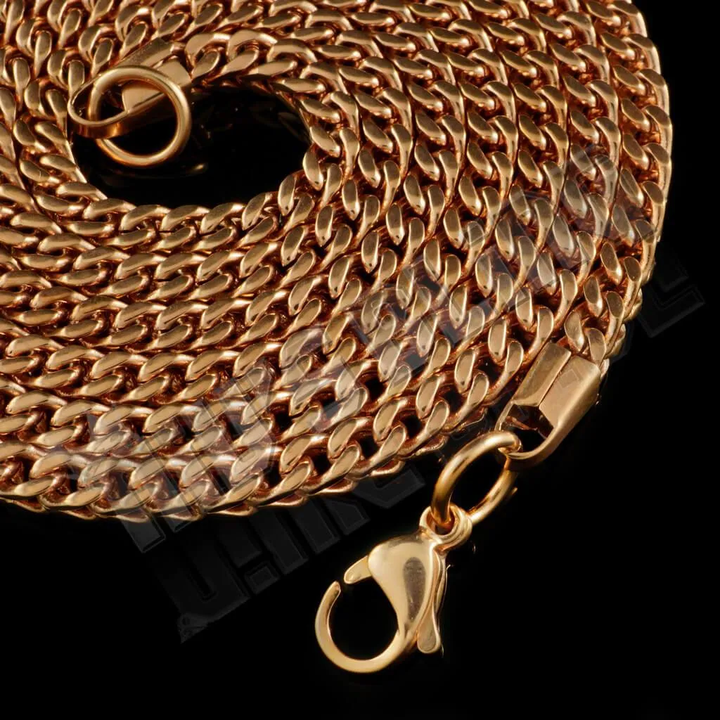 18K 4mm Rose Gold Franco Chain