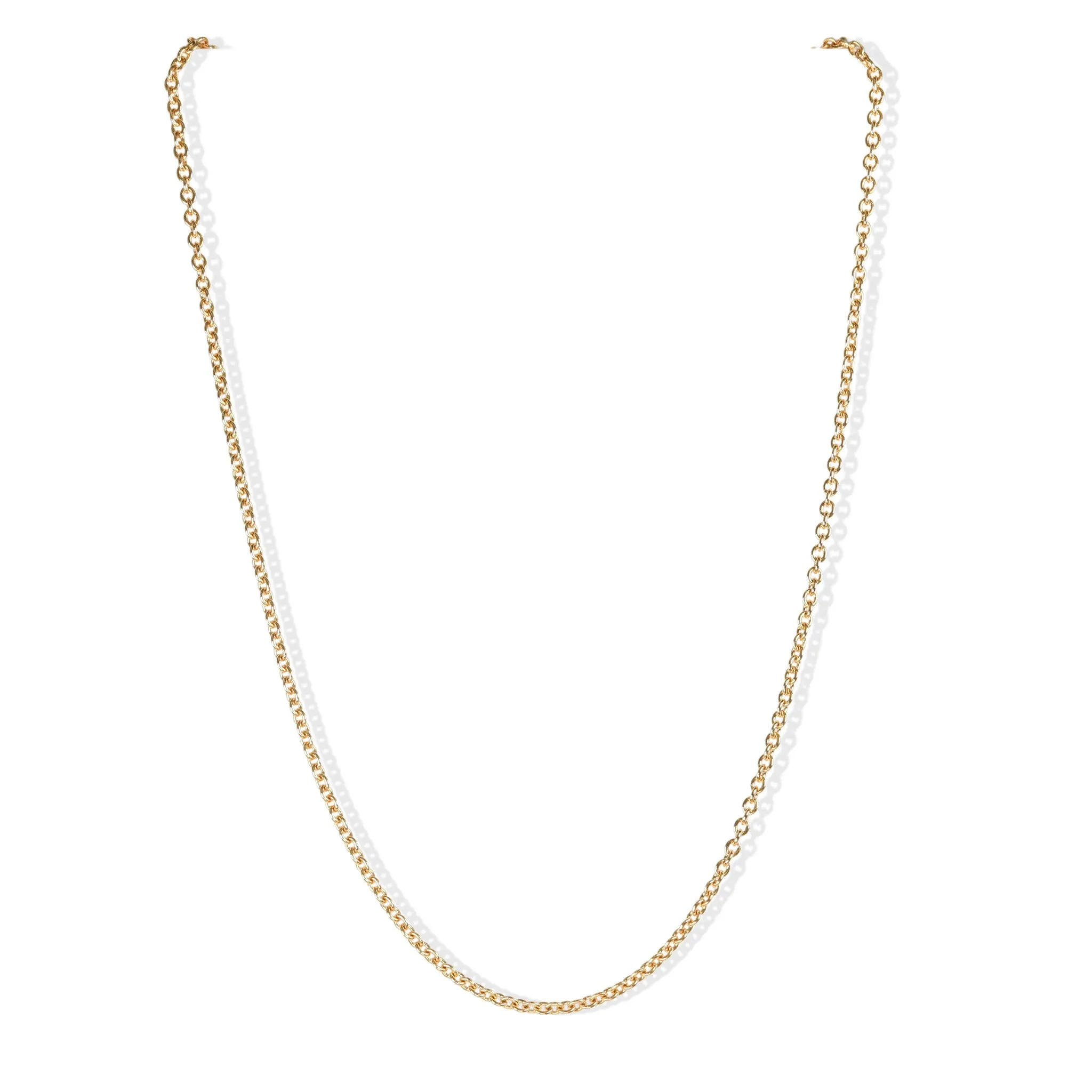 18K Gold Medium Weight Cable Chain in 22-24"