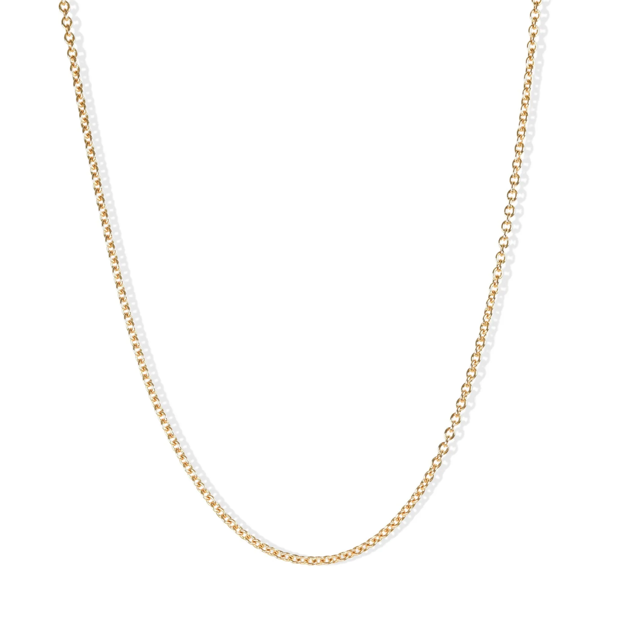 18K Gold Medium Weight Cable Chain in 22-24"