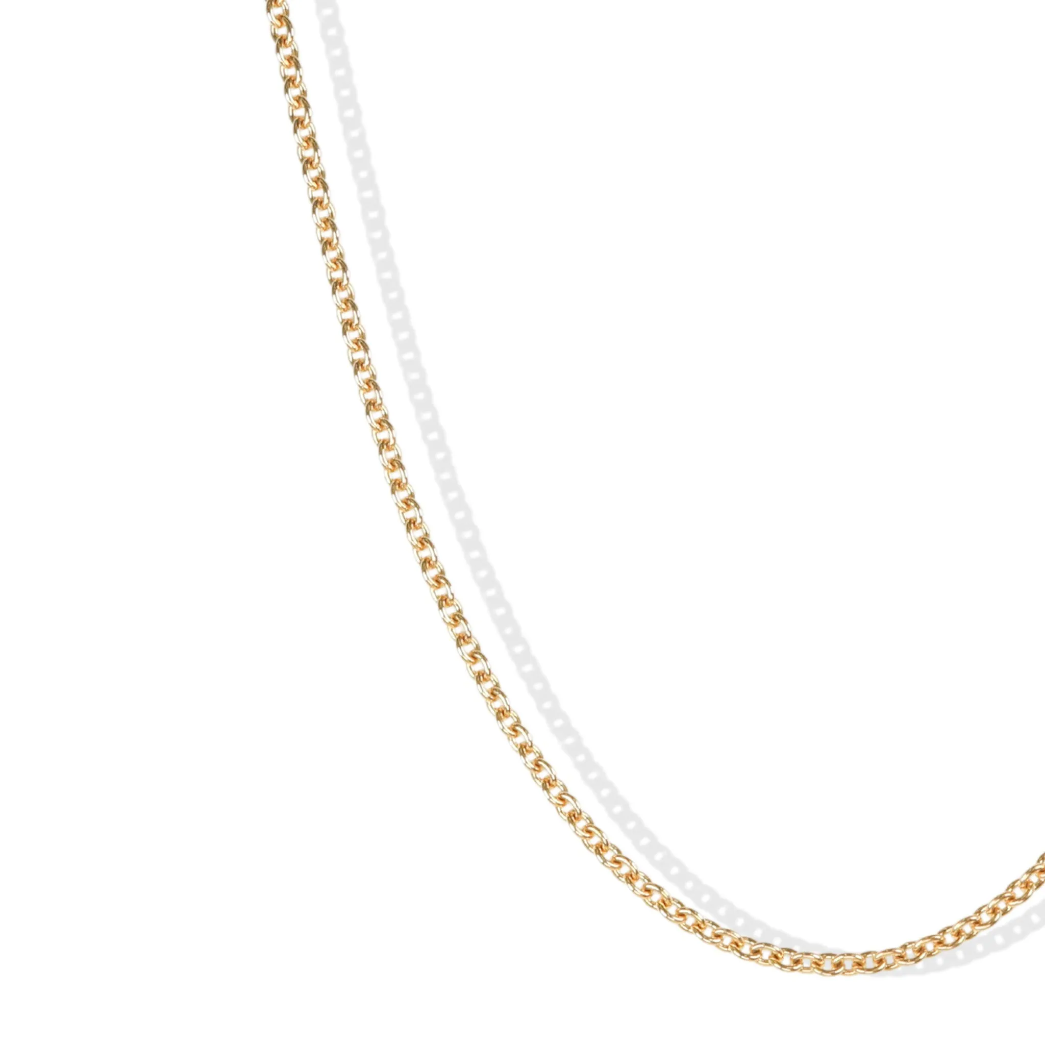 18K Gold Medium Weight Cable Chain in 22-24"