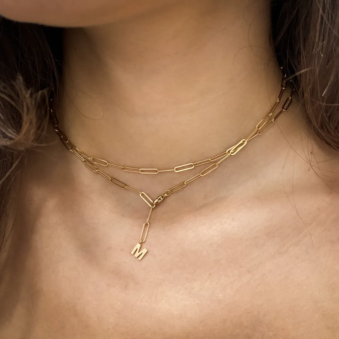 18k Gold Paperclip Chain