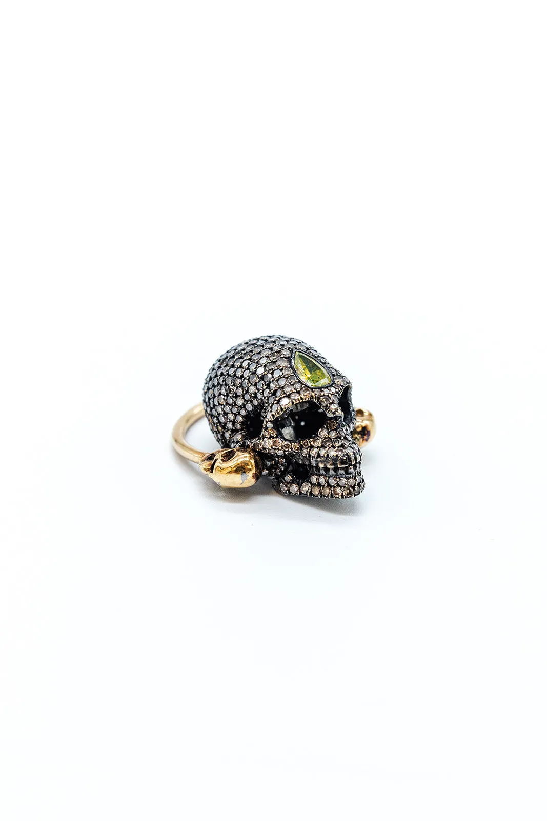 18K Yellow Gold Crazy Skull Ring