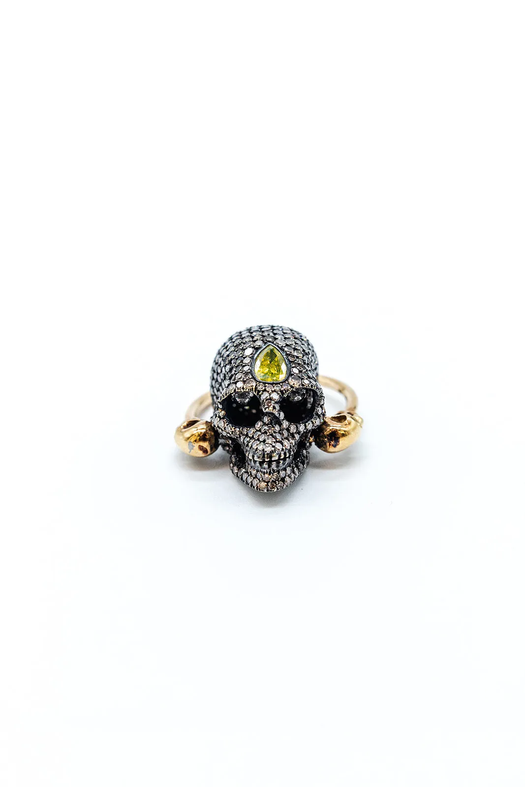 18K Yellow Gold Crazy Skull Ring