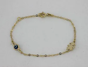 18KY Evil-Eye & Girl Charm Bracelet