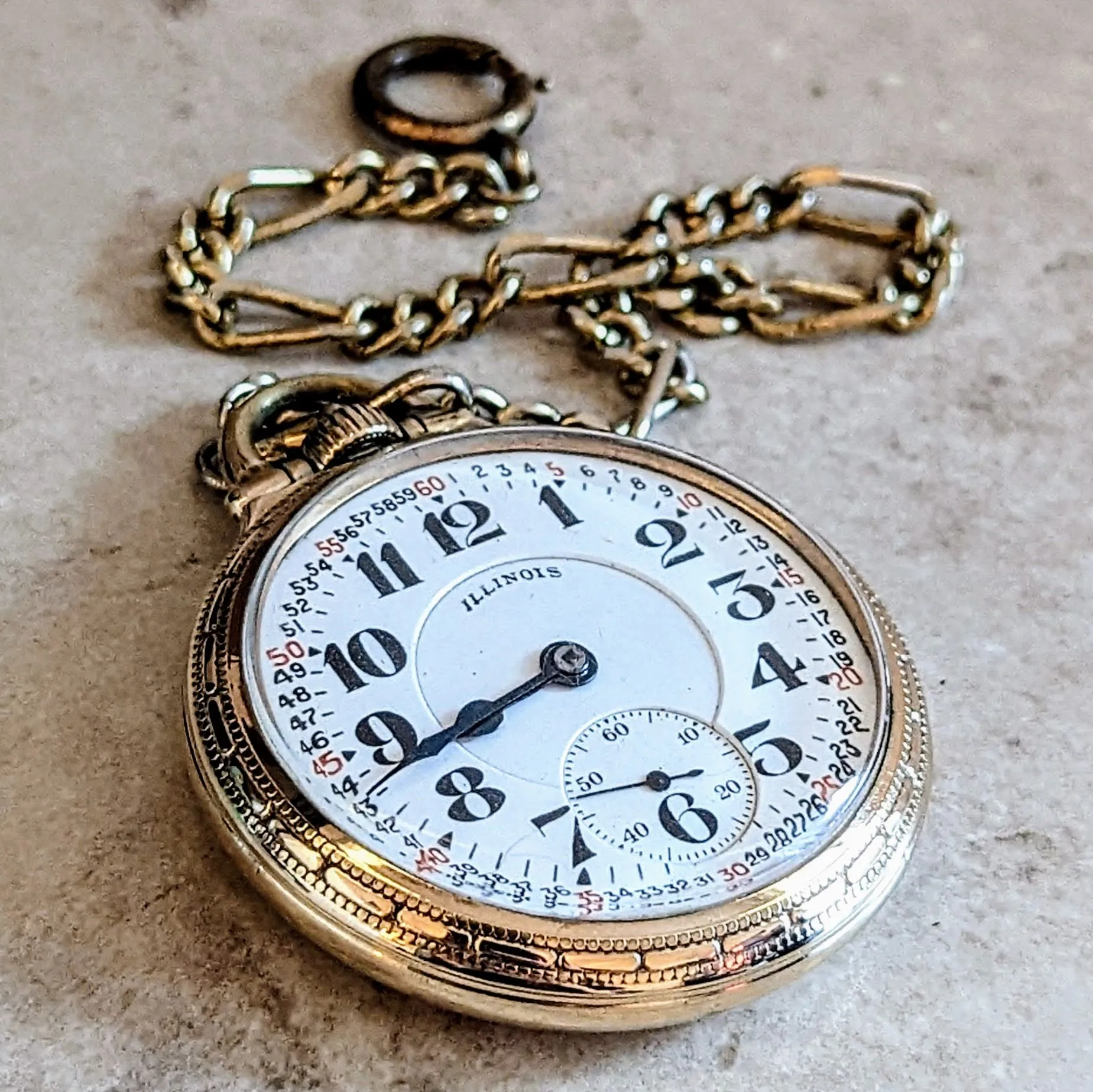 1918 Illinois Bunn Special Pocket Watch Railroad Grade Model 9 Size 16s 21J 6 ADJs