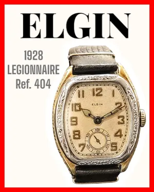 1928 ELGIN Legionnaire Series Art Deco Wristwatch Grade 485 Size 4/0s 7J USA Watch