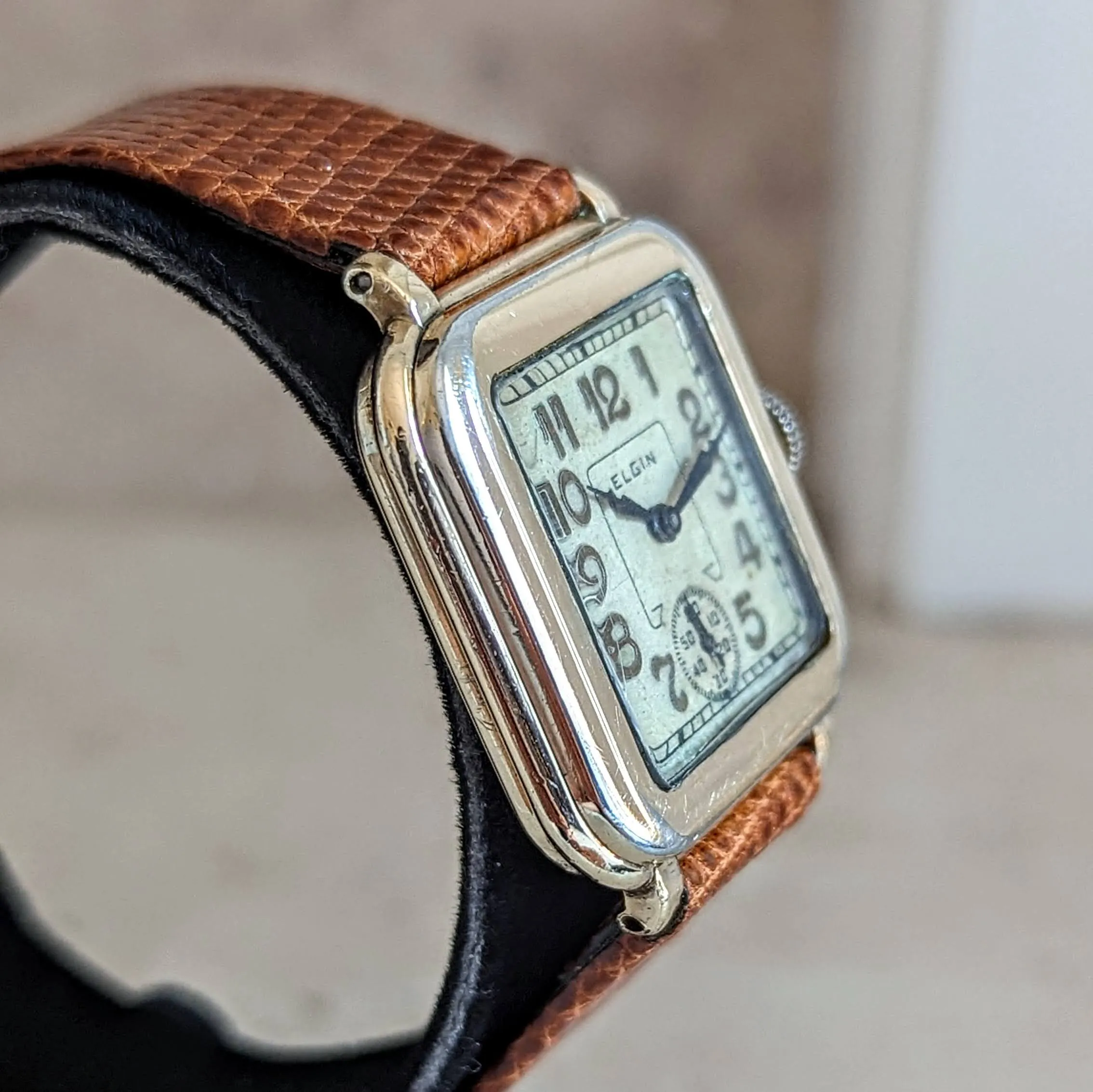 1930 ELGIN Wristwatch 15 Jewels Grade 428 Art Deco 14K GF U.S.A. Vintage Watch