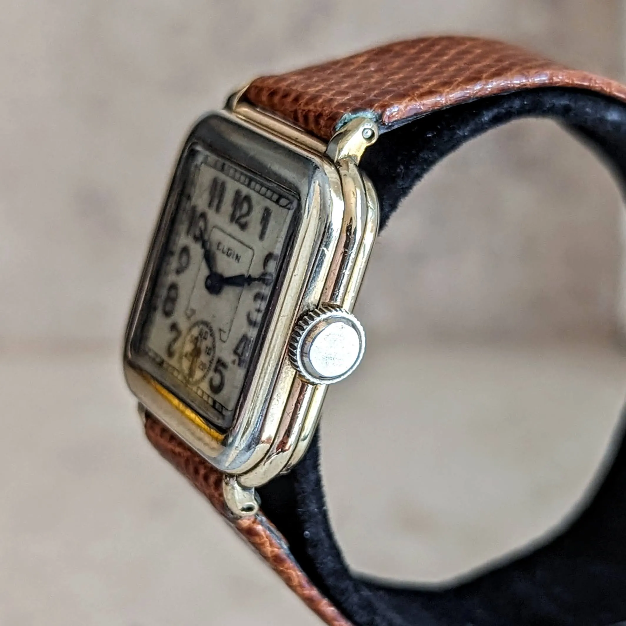 1930 ELGIN Wristwatch 15 Jewels Grade 428 Art Deco 14K GF U.S.A. Vintage Watch