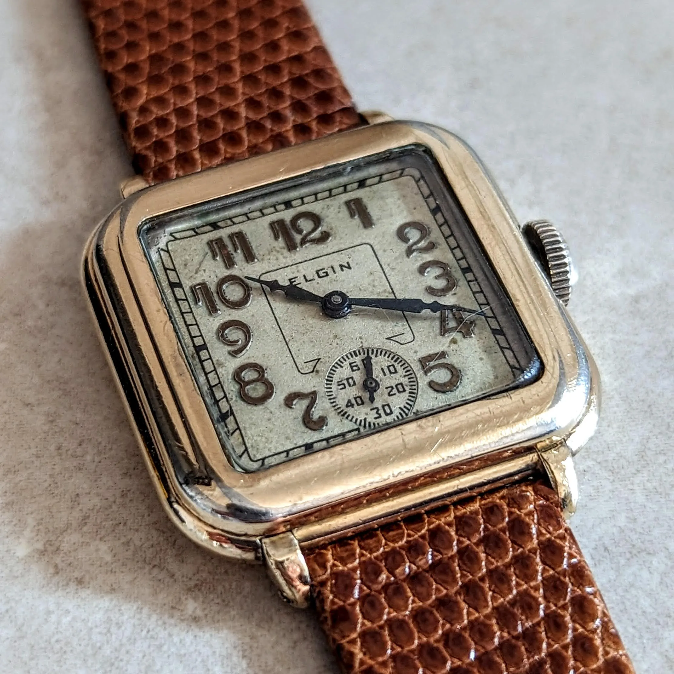1930 ELGIN Wristwatch 15 Jewels Grade 428 Art Deco 14K GF U.S.A. Vintage Watch