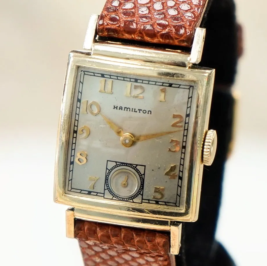 1941 HAMILTON Ross Watch 19 Jewels Cal. 982 U.S.A. Wristwatch 14K G.F.