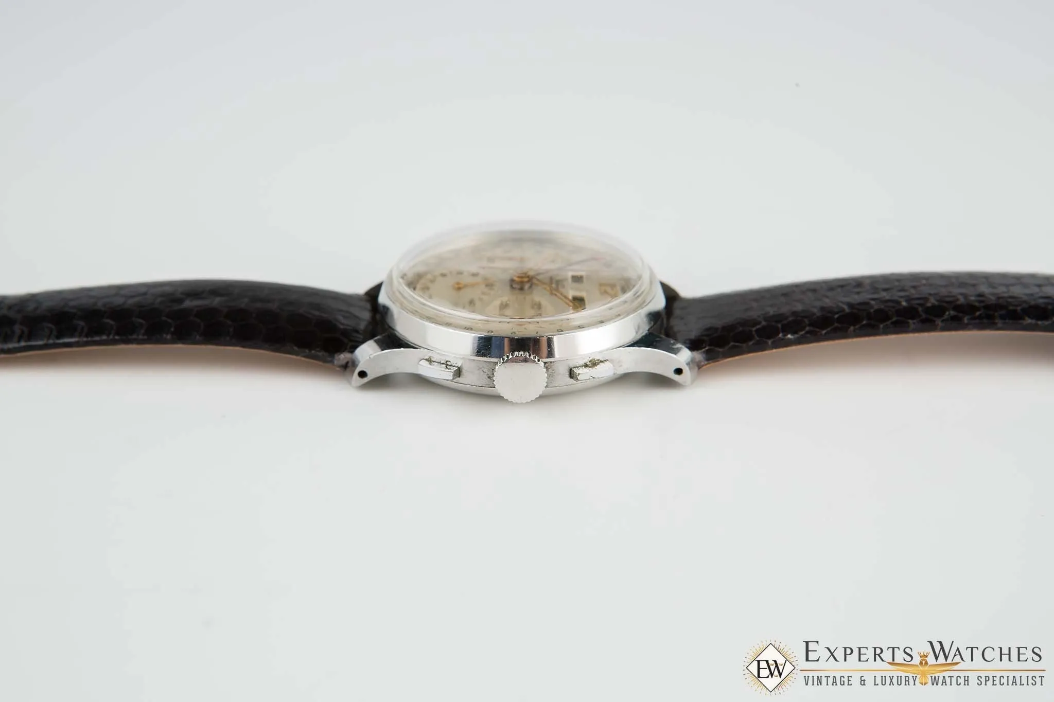 1950 Vintage Kelbert Valjoux 72C Triple Date Calendar Chronograph Serviced Watch