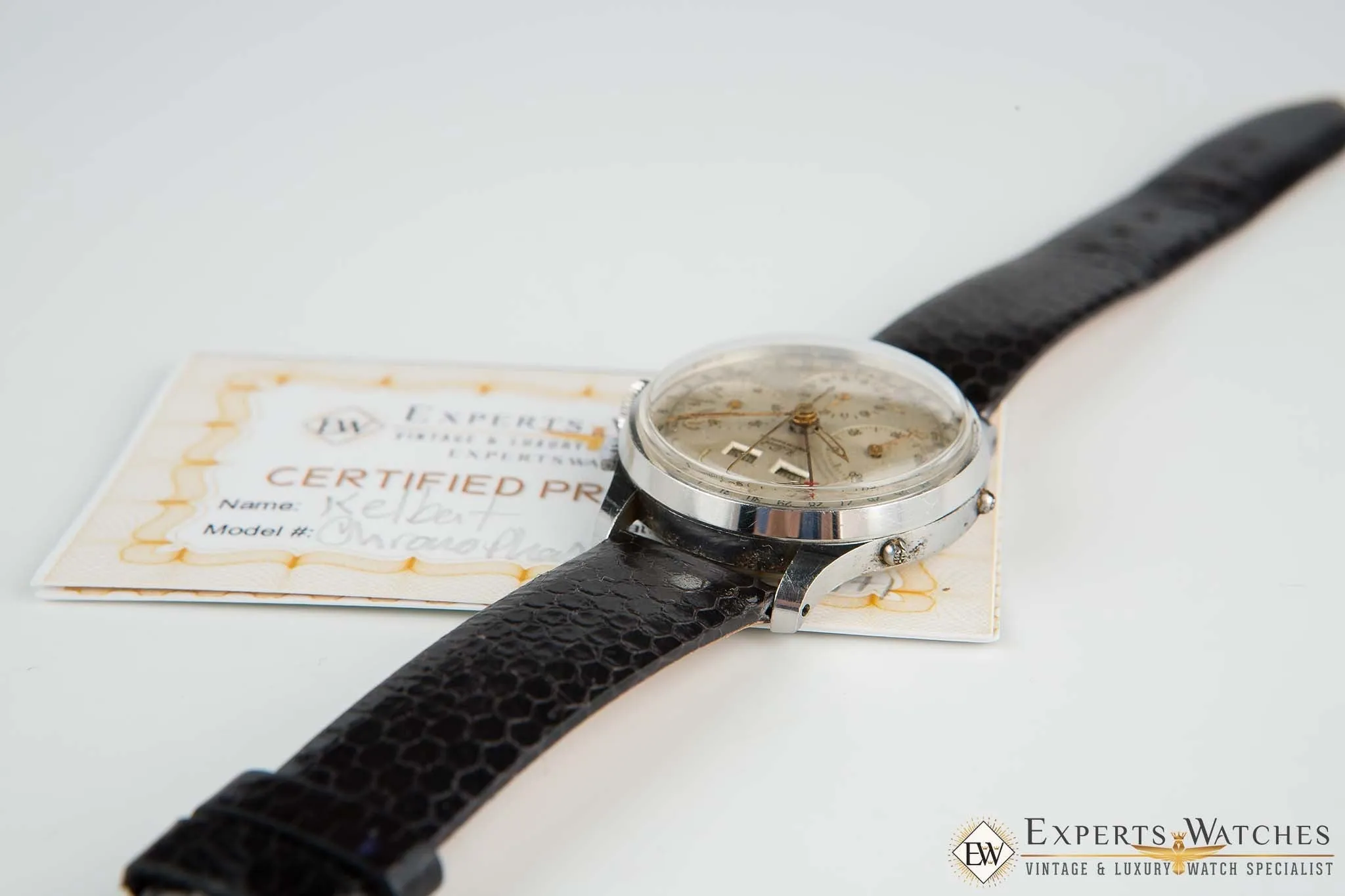 1950 Vintage Kelbert Valjoux 72C Triple Date Calendar Chronograph Serviced Watch