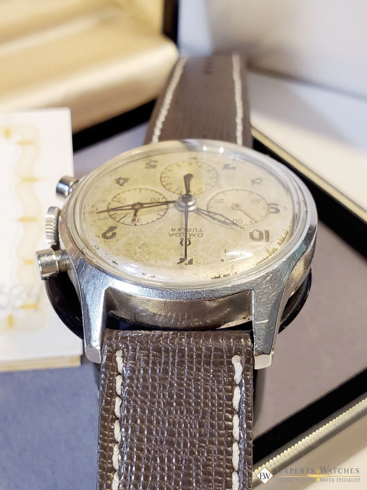 1950 Vintage Omega Turler Chronograph Cal 321 Pre SpeedMaster Ref 174 2451 Watch