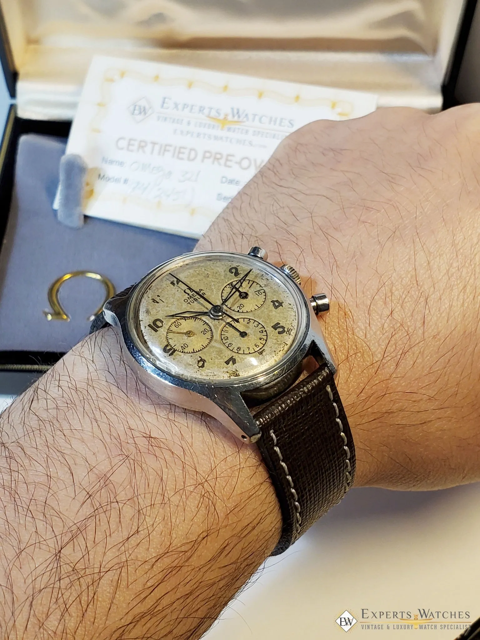 1950 Vintage Omega Turler Chronograph Cal 321 Pre SpeedMaster Ref 174 2451 Watch