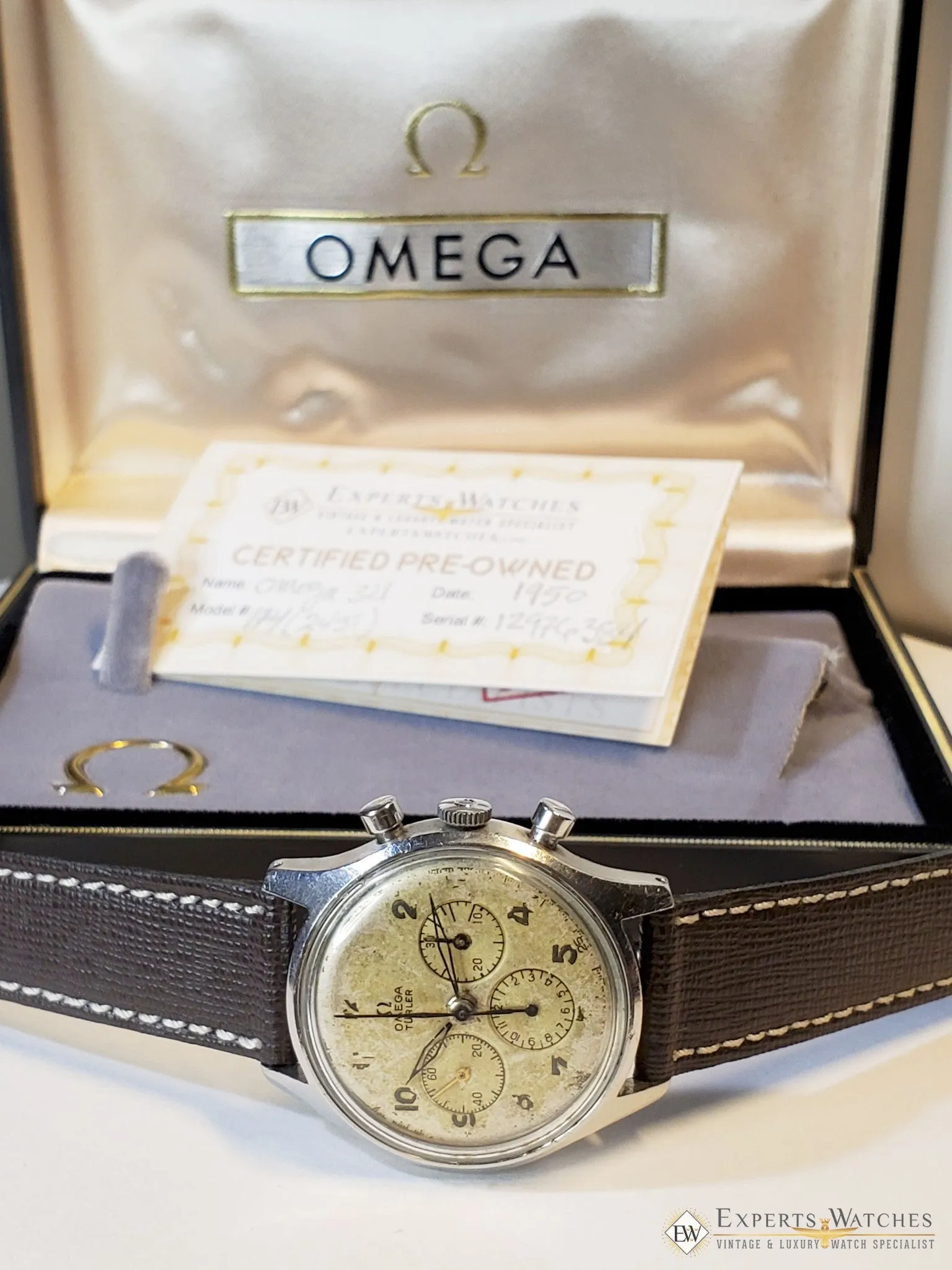 1950 Vintage Omega Turler Chronograph Cal 321 Pre SpeedMaster Ref 174 2451 Watch