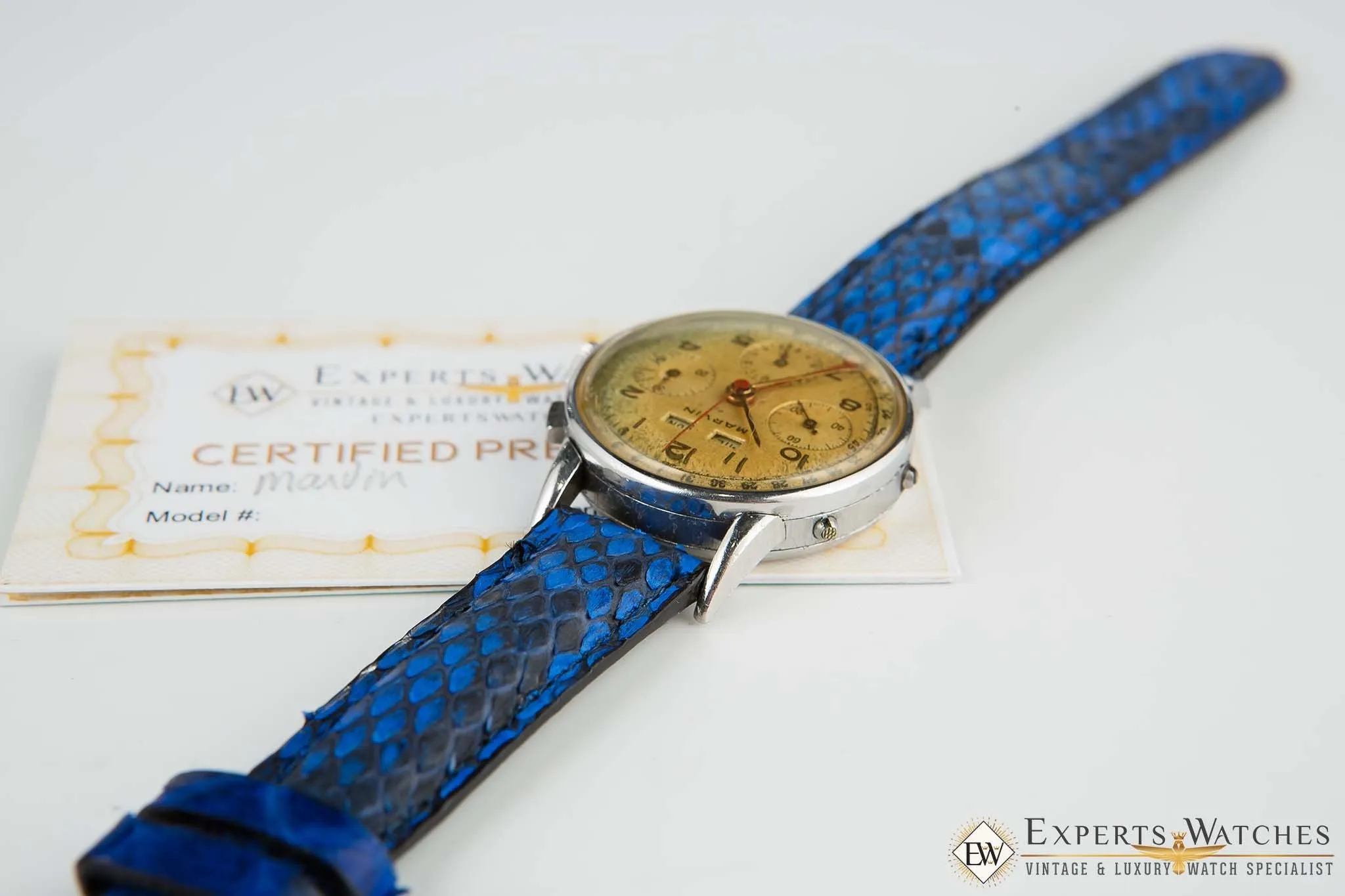 1950s Serviced Vintage Marvin Tropical Valjoux 72C Triple Date Chronograph Watch