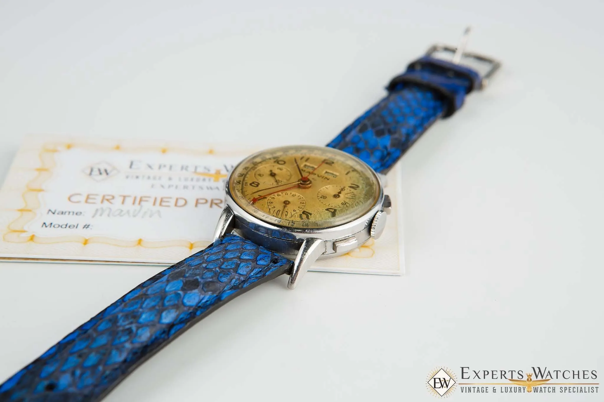 1950s Serviced Vintage Marvin Tropical Valjoux 72C Triple Date Chronograph Watch