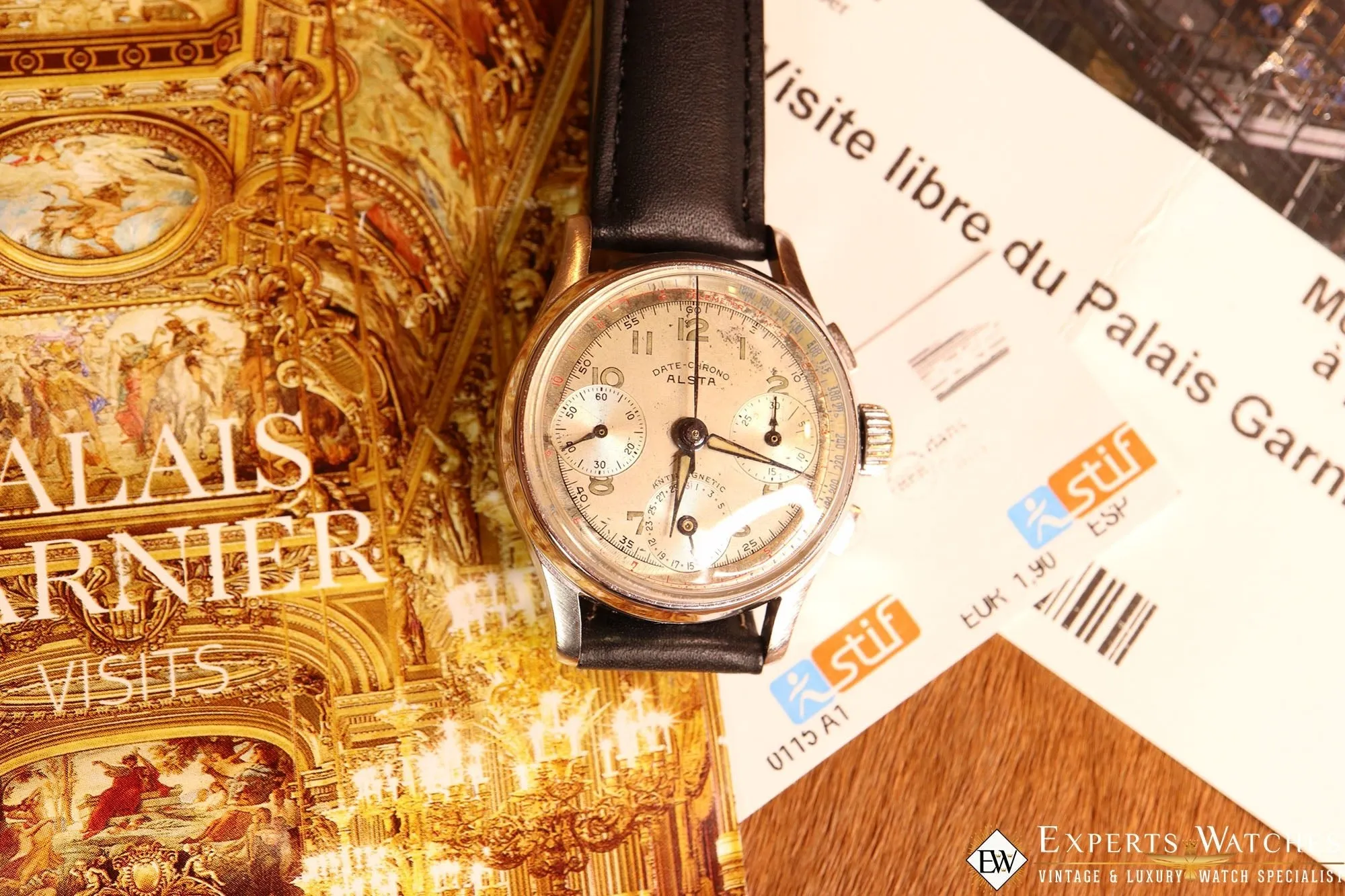 1950's Vintage Alsta Date-Chrono Watch Chronograph Landeron 159