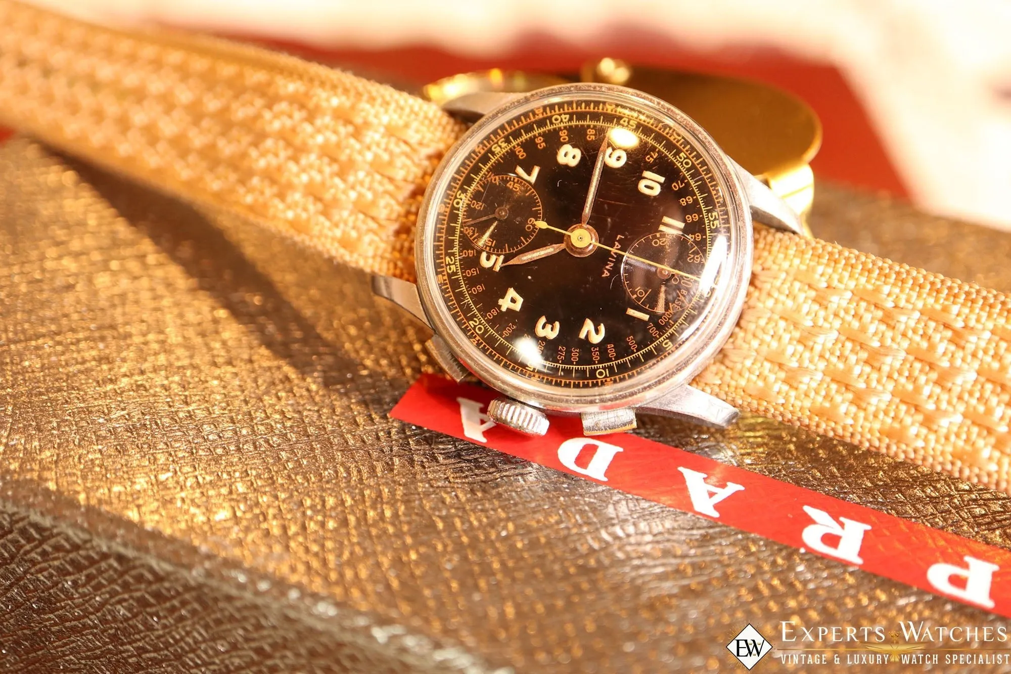 1950's Vintage Lavina Wakmann Military UP Down Chronograph Venus 170 Tropical