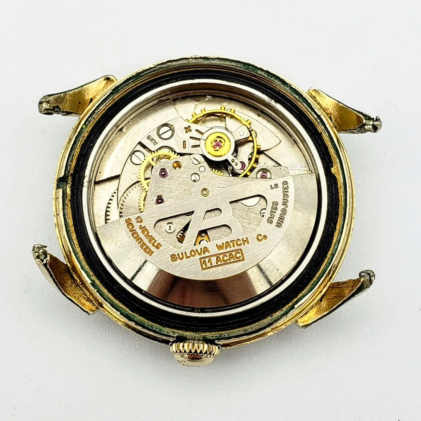 1956 BULOVA Golden Clipper Wristwatch Automatic Swiss Cal 11ACAC 17J Watch
