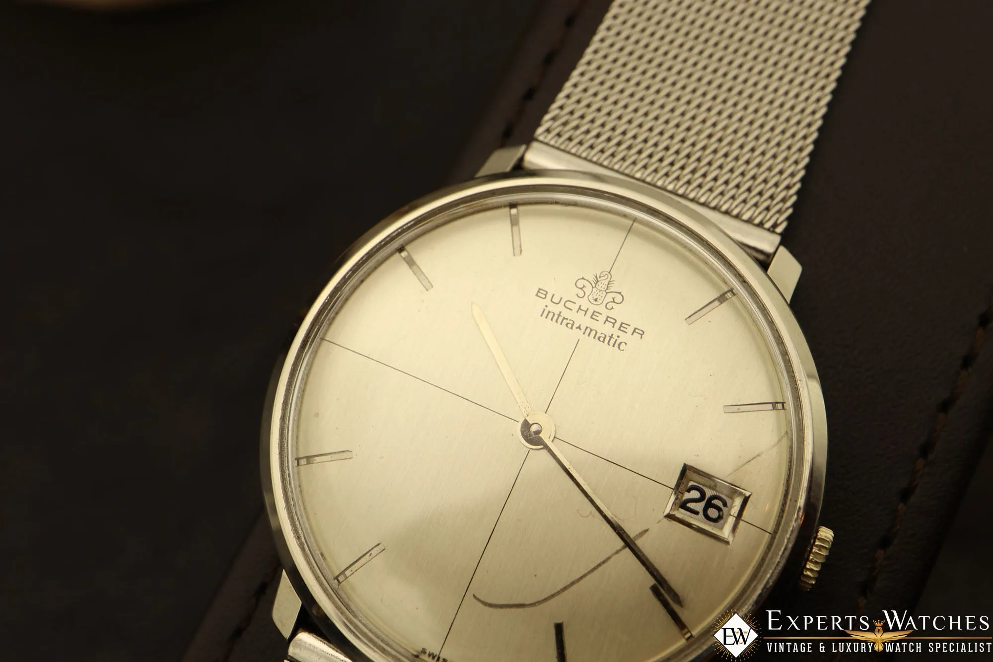1960's Vintage Bucherer Intra Matic Micro Rotor Automatic 30 Jewel Buren 1281