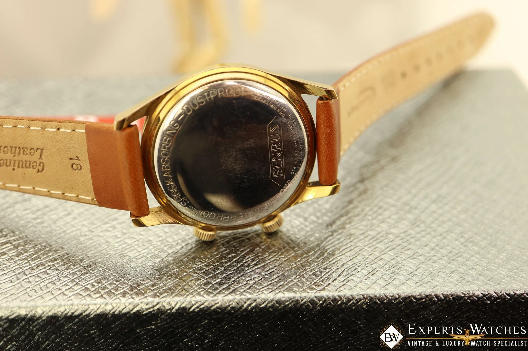 1960's Vintage Serviced Benrus Wrist Alarm Manual Gold Fill SunBurst Dial Watch