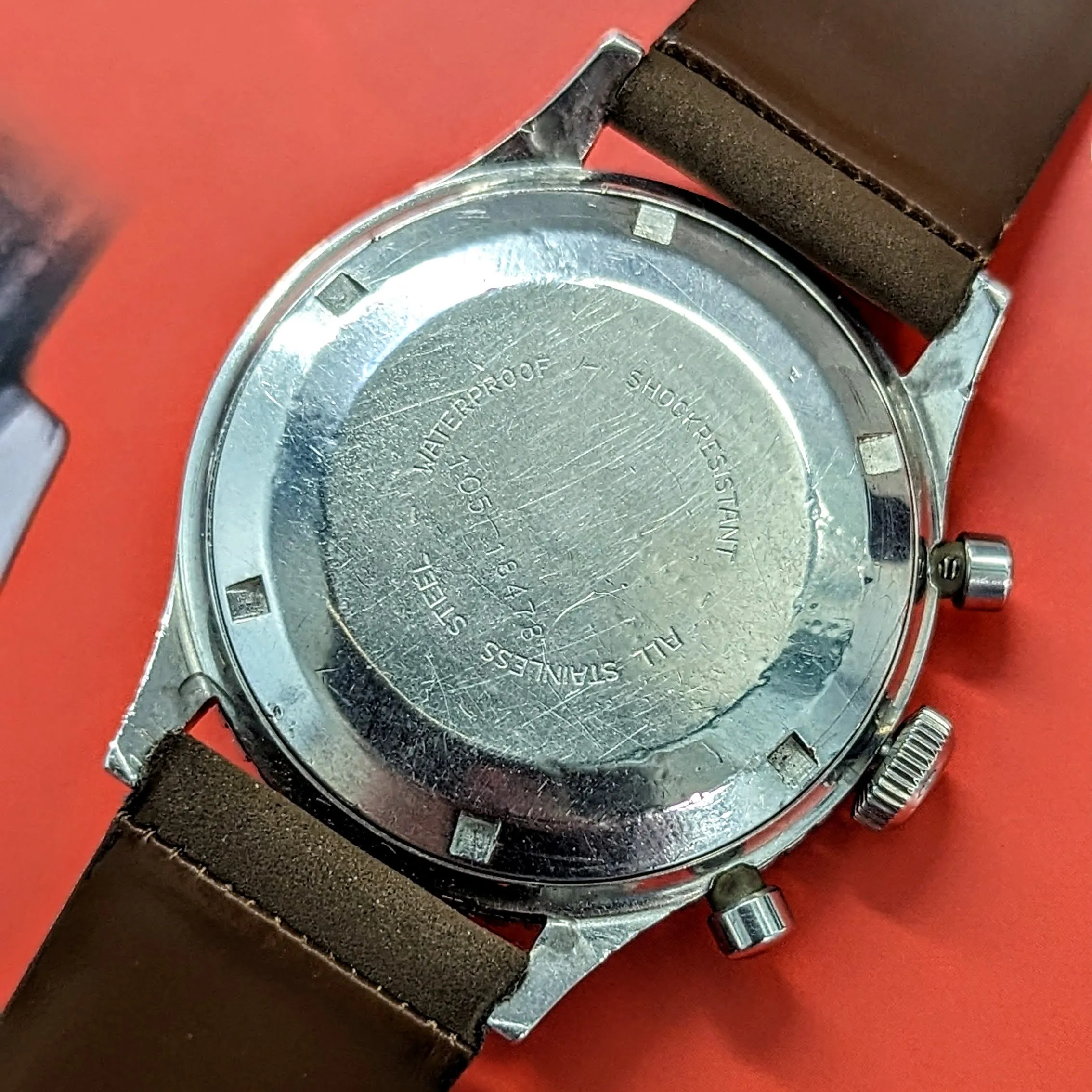 1961 CROTON Nivada Grenchen Chronograph Aviator Sea Diver Watch Venus 210 Chronomaster Wristwatch