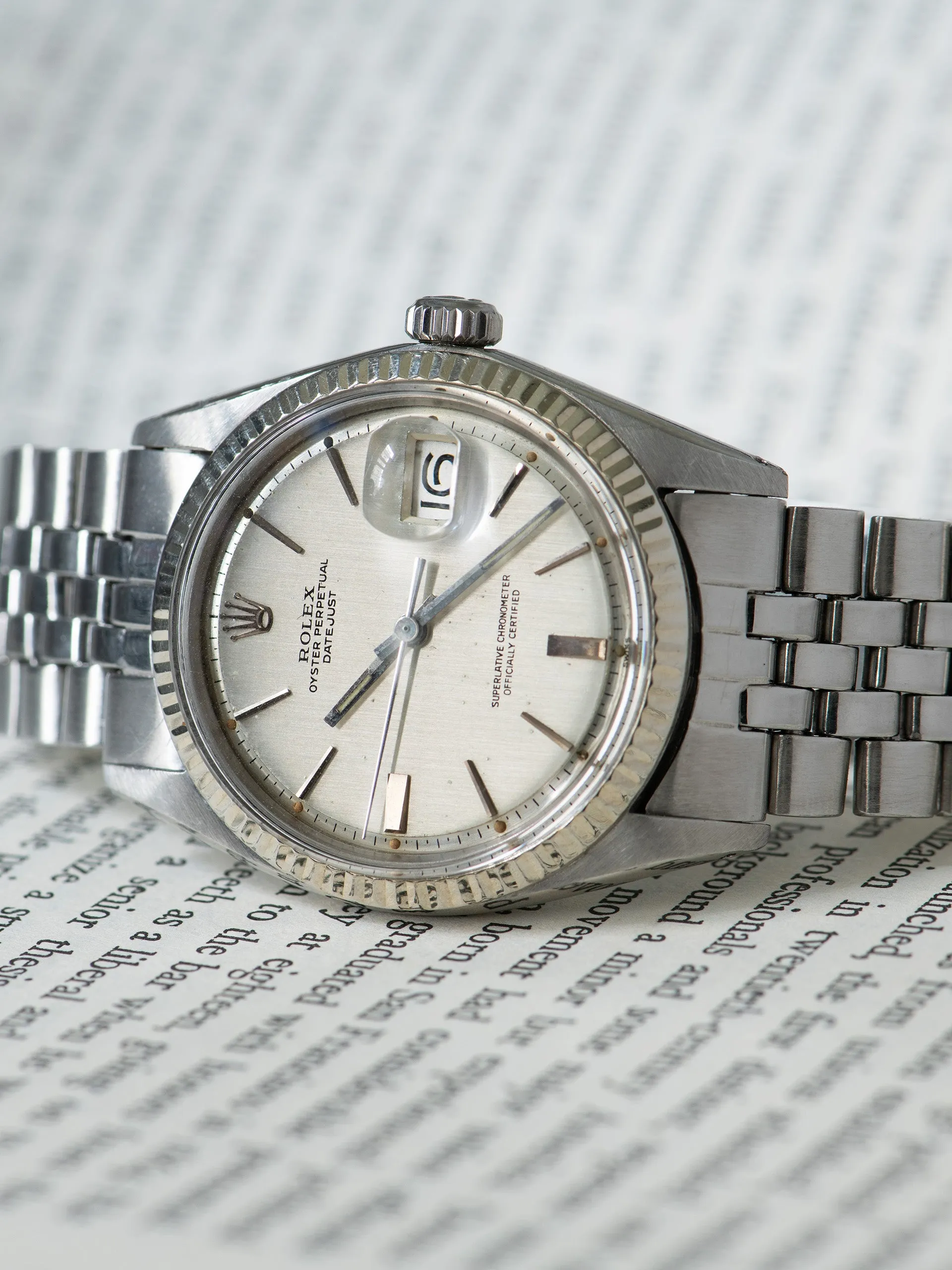 1964 Rolex Datejust (Ref. 1601) "Swiss Only" Brushed-Silver Doorstop Dial
