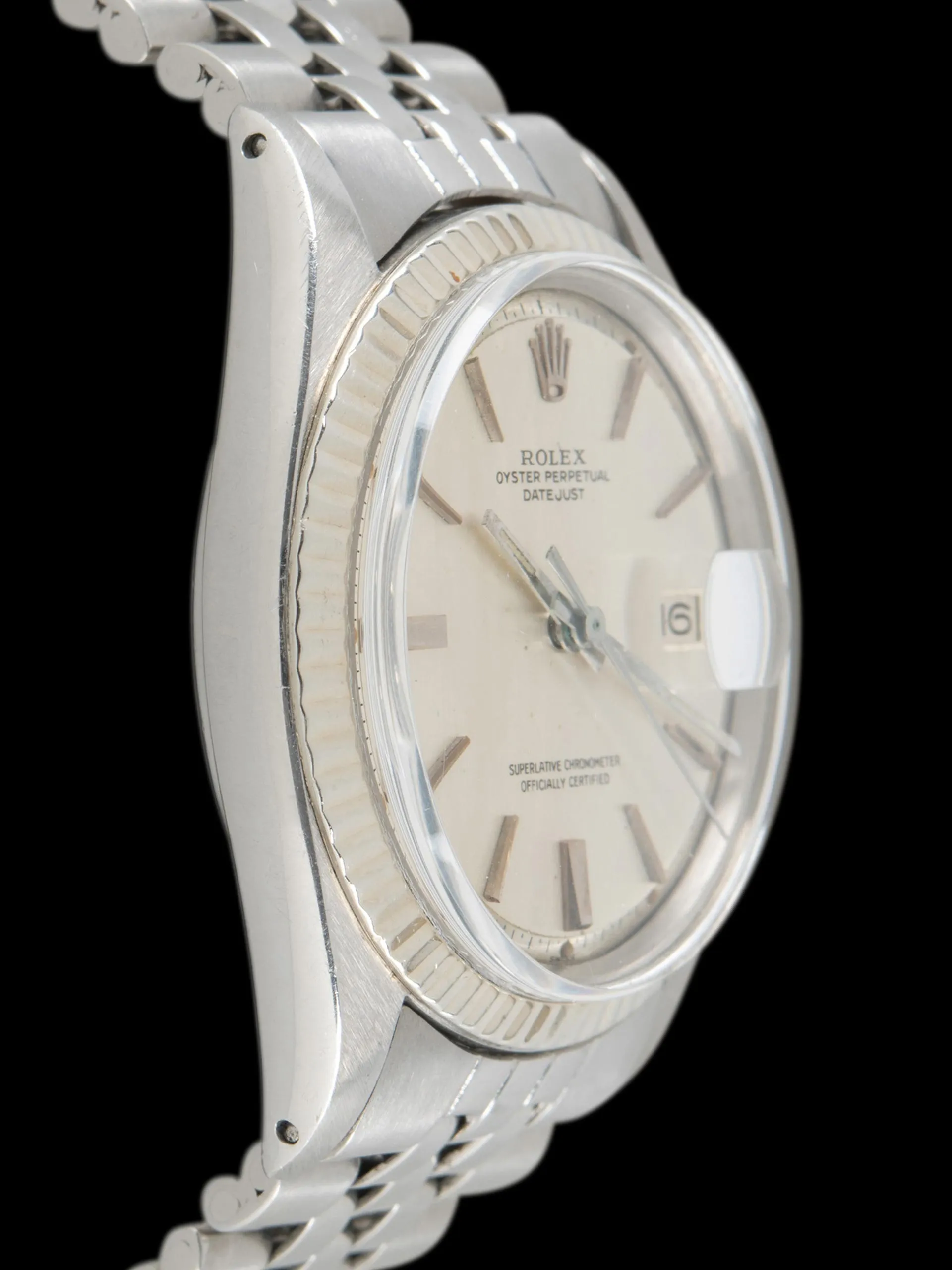 1964 Rolex Datejust (Ref. 1601) "Swiss Only" Brushed-Silver Doorstop Dial