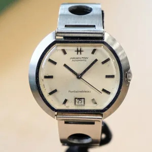 1968 HAMILTON Fontainebleau Watch 64047-3 Automatic Wristwatch Date Indicator ALL S.S. Swiss Made