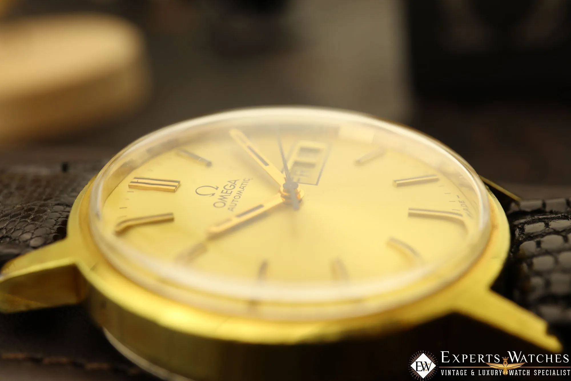 1972 Serviced Vintage Omega Automatic 166.0117 Day Date Watch Gold Dodge Award
