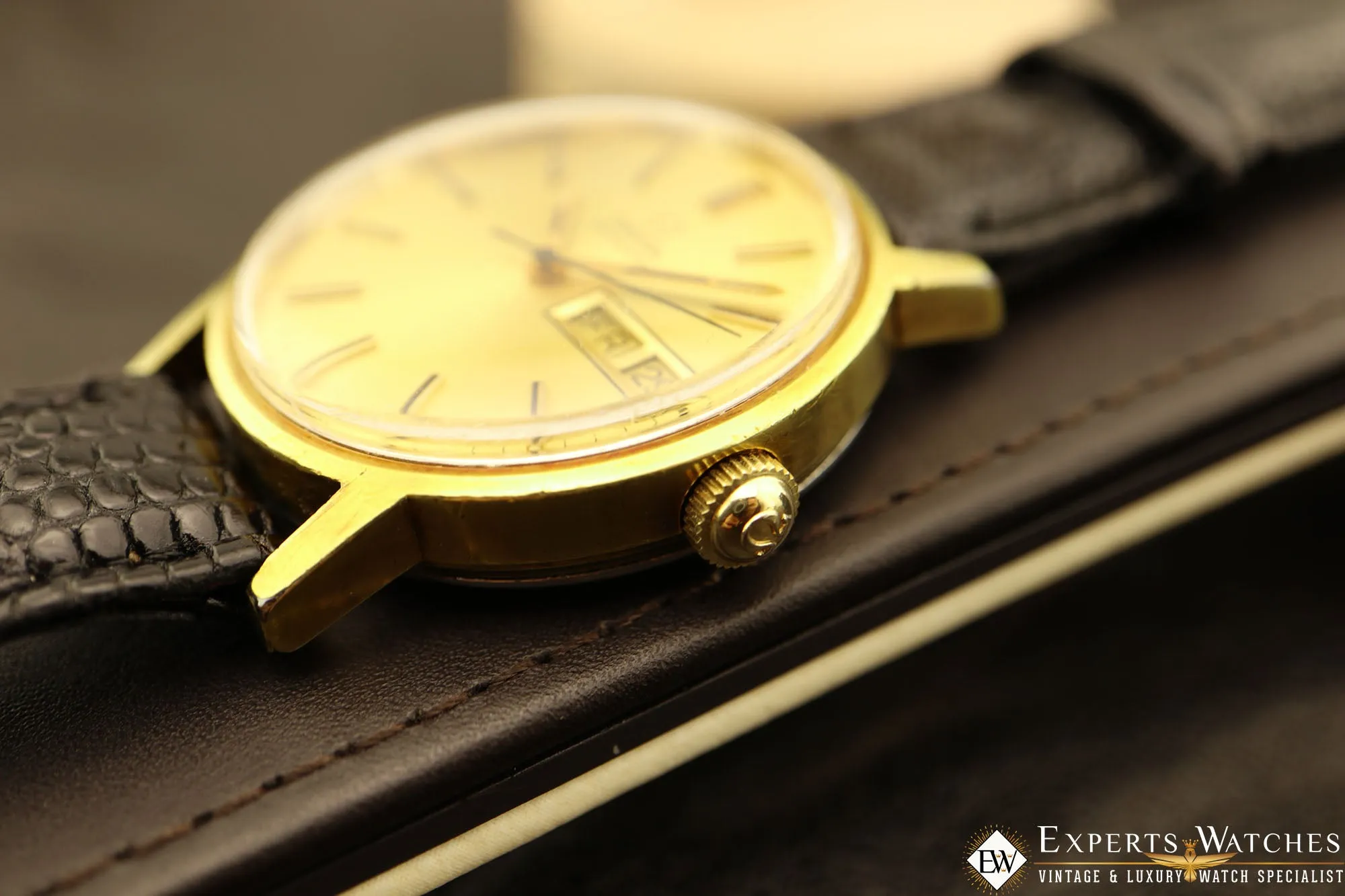 1972 Serviced Vintage Omega Automatic 166.0117 Day Date Watch Gold Dodge Award
