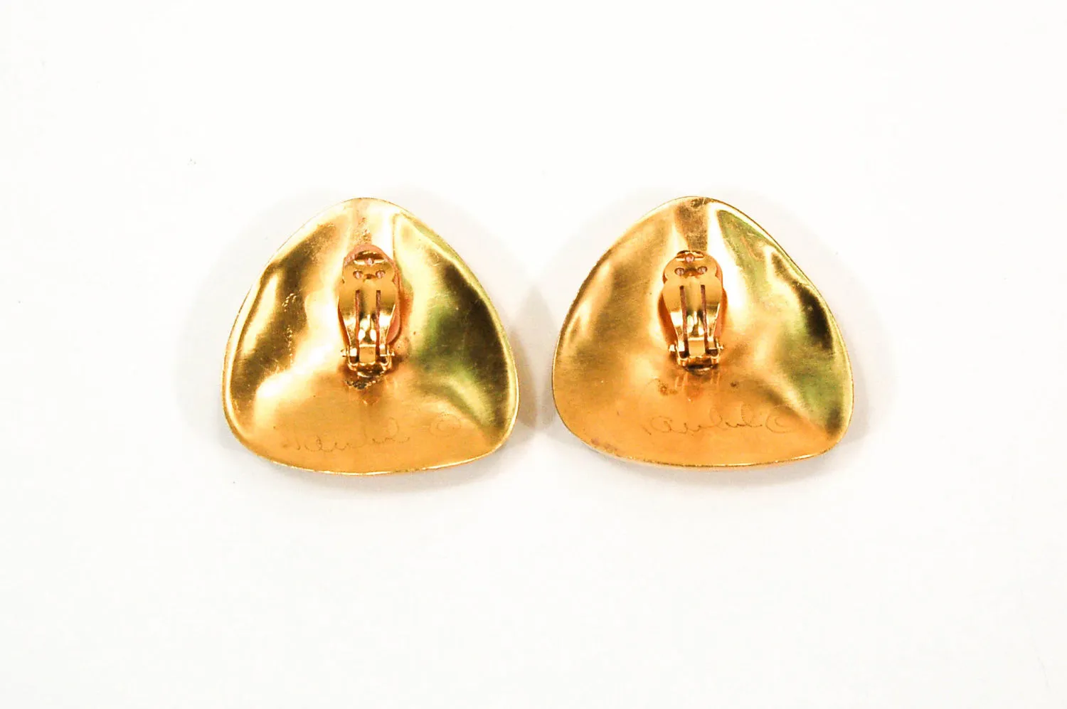 1980's Oversized Mod Triangle Earrings by Steven Vauble